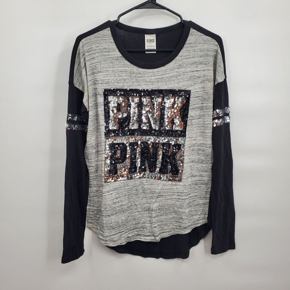 Victoria's Secret PINK Long Sleeve Lightweight Crewneck Top Women Size Small